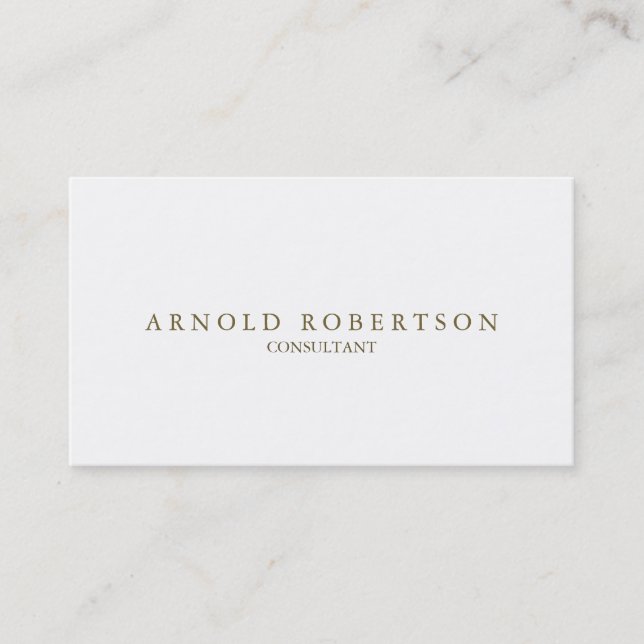 Plain White Professional Business Card (Front)