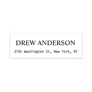 Plain White Professional Return Address Label Self-inking Stamp