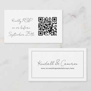 Plain White QR Code Wedding Reply Enclosure Cards