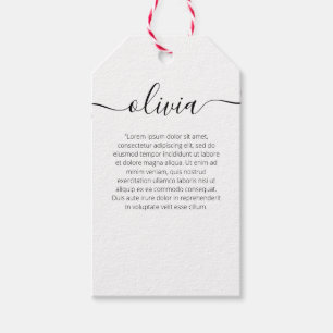 Plain White Signature Script Gift Tags