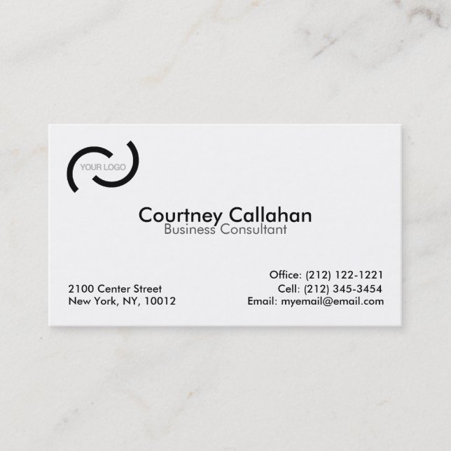 Plain white standard size business cards (Front)