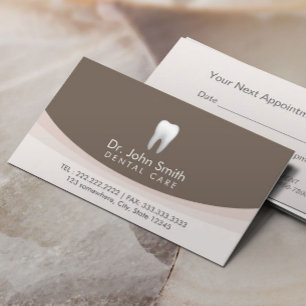 Plain White Tooth Professional Dental Appointment Card