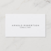 Plain White Trendy Professional Business Card