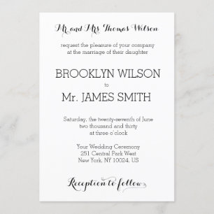 Plain White Wedding Invitations