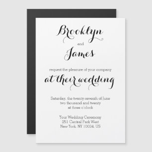 Plain White Wedding Invitations Magnets