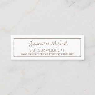 Plain White Wedding Website Mini Business Card