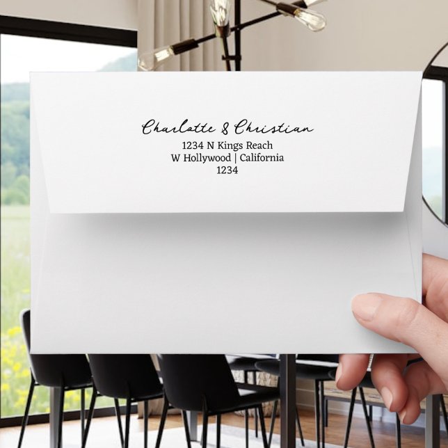 Plain With Return Address Envelope (Plain With Return Address Envelopes from Ricaso. Modern minimalist black and white text)