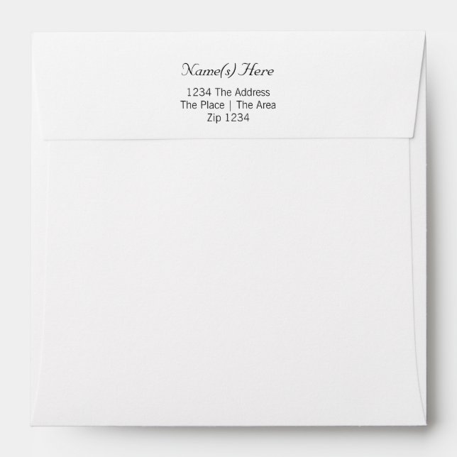Plain With Return Address Envelopes (Back (Top Flap))