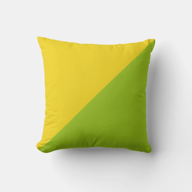 Plain Yellow and Green Background Cushion (Front)