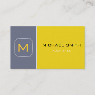 Plain Yellow & Grey Elegant Professional Modern 2 Business Card