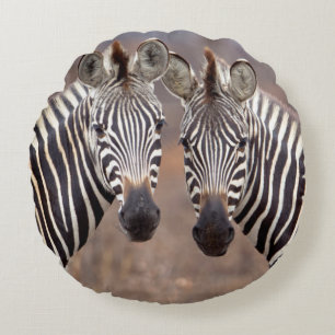 Plain Zebras, Kruger National Park Round Cushion