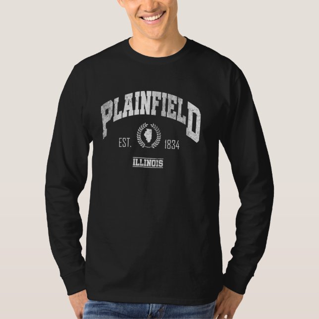 Plainfield IL Illinois Vintage Throwback T-Shirt (Front)