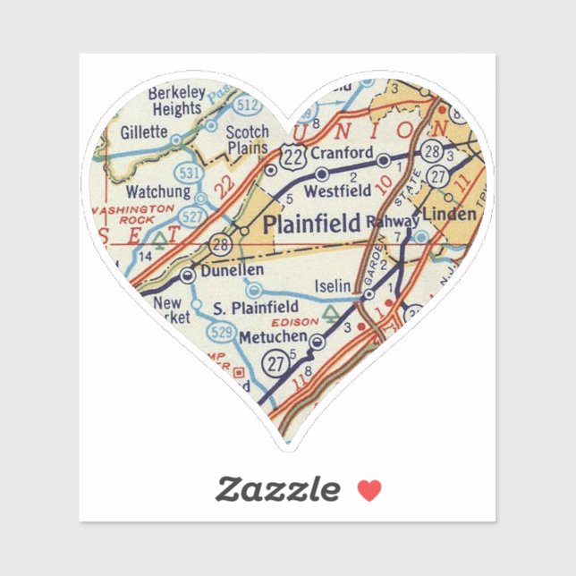 Plainfield NJ Vintage Map (Sheet)