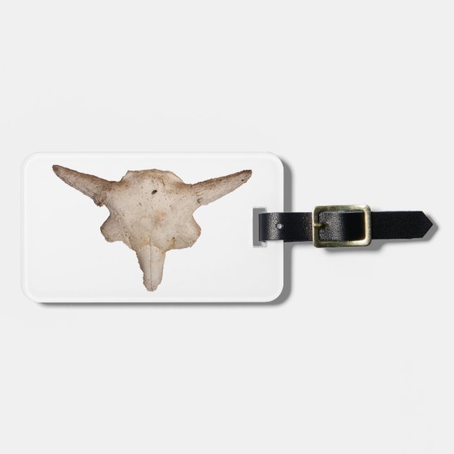 Plains Bison Skull Luggage Tag (Front Horizontal)