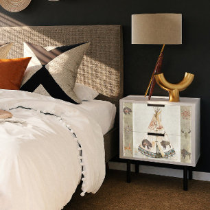 Plains Indian Native Teepee Buffalo Deer Decoupage Tissue Paper