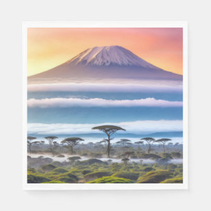 Plains Nature Savannah Outdoors Landscape Calm Art Napkin