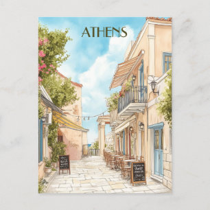 Plaka, Athens Greece Travel Postcard
