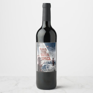 PLAN 9 FROM OUTER SPACE Movie Poster Vintage Film  Wine Label