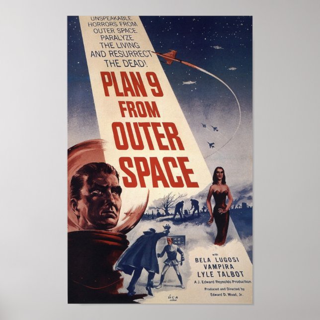 Plan 9 From Outer Space Vintage Movie Poster (Front)