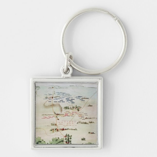 Plan and view of the Battle of Waterloo Key Ring (Front)