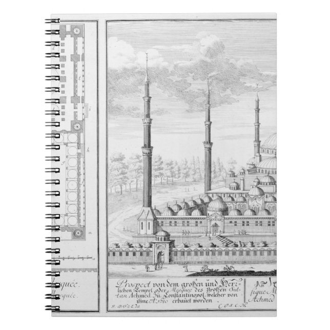 Plan and View of the Blue Mosque (1609-16), built Notebook (Front)
