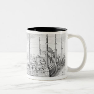 Plan and View of the Blue Mosque (1609-16), built Two-Tone Coffee Mug