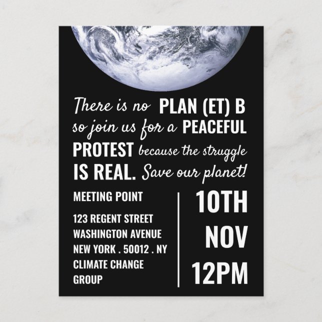 Plan (et) B, Climate Change Meeting Point Invite Postcard (Front)