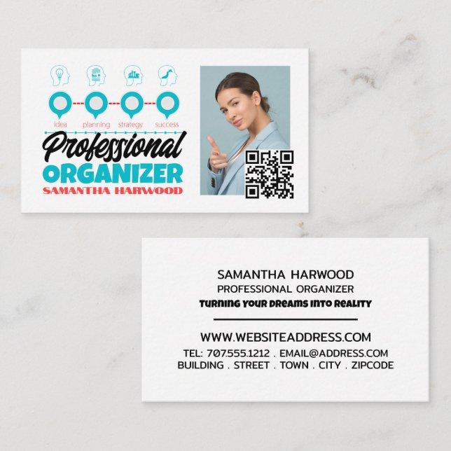 Plan for Success Design, Professional Organizer Business Card (Front/Back)
