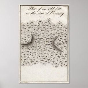 Plan of an Old Fort in the state of Kentucky Poster