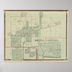 Plan of Brazil, Clay Co with Bowling Green Poster