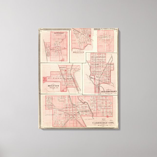 Plan of Cambridge City, Wayne Co with Newport Canvas Print (Front)