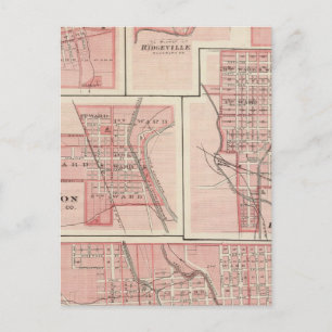 Plan of Cambridge City, Wayne Co with Newport Postcard
