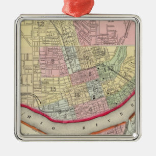 Plan Of Cincinnati And Vicinity Metal Tree Decoration