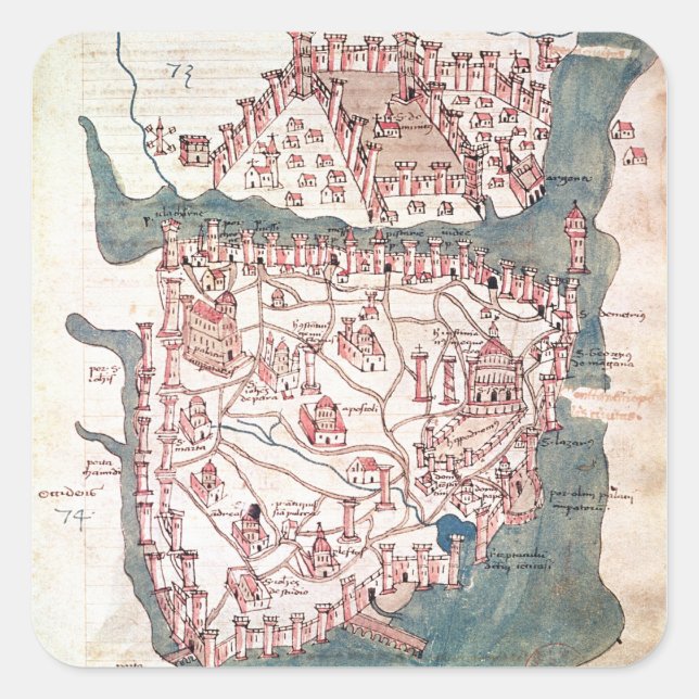 Plan of Constantinople Square Sticker (Front)