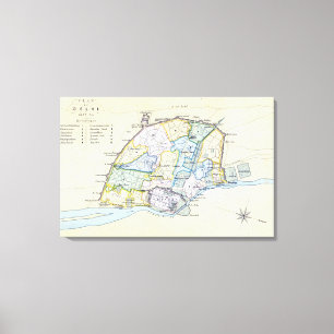 Plan of Delhi 1857-58, engraved by Guyot & Canvas Print