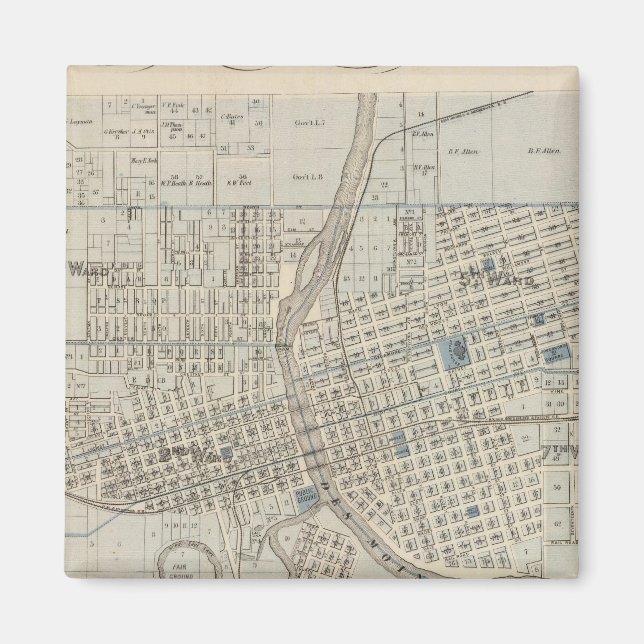 Plan of Des Moines, Polk County, Iowa Magnet (Front)