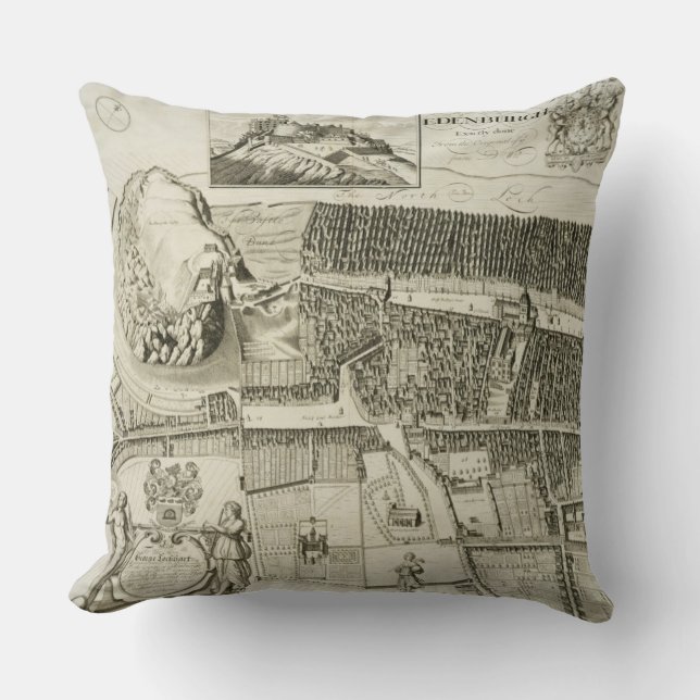 Plan of Edinburgh, pub. by John Smith (c.1652-1742 Cushion (Front)