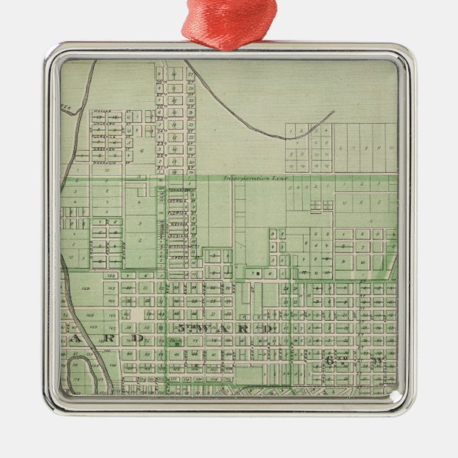 Plan of Evansville, Vanderburgh Co Metal Tree Decoration (Front)