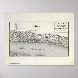 Plan Of Fort Baton Rouge Poster