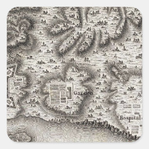 Plan Of Fort Des Ecores at Margot Square Sticker