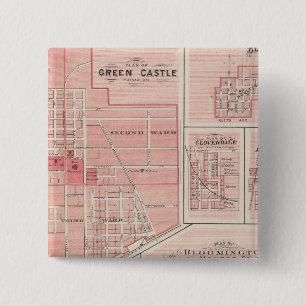 Plan of Green Castle, Putnam Co with Bloomington 15 Cm Square Badge