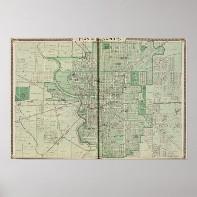 Plan of Indianapolis Poster (Front)