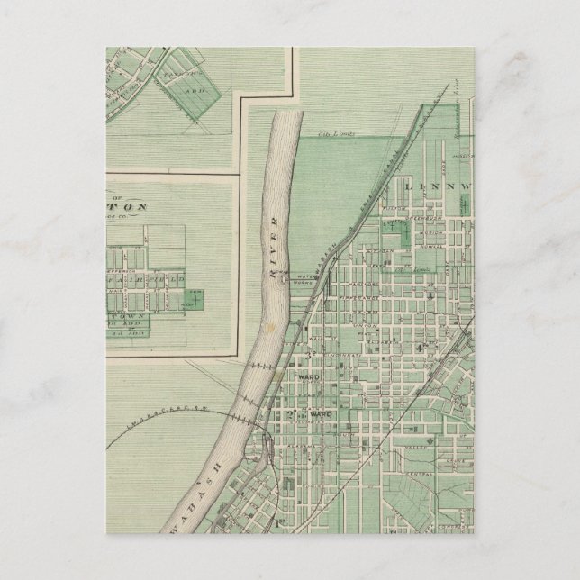 Plan of La Fayette with Battle Ground City Postcard (Front)