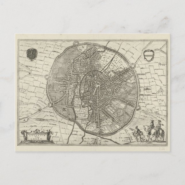 Plan of Leuven | 1581 (Engraving) Postcard (Front)