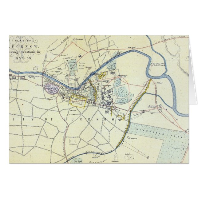 Plan of Lucknow showing Operations (Front Horizontal)