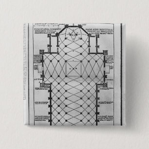 Plan of Milan Cathedral 15 Cm Square Badge