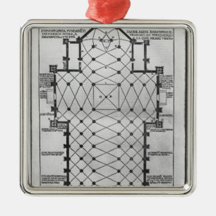 Plan of Milan Cathedral Metal Tree Decoration