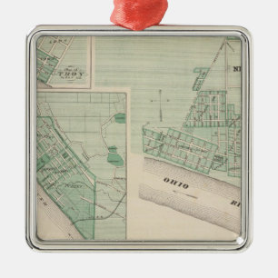 Plan of Newburgh, Warrick Co with Boonville Metal Tree Decoration