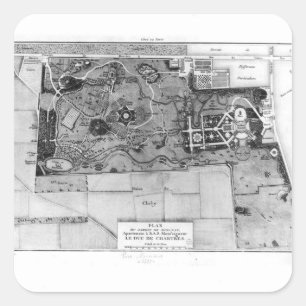 Plan of Parc Monceau in Paris Square Sticker