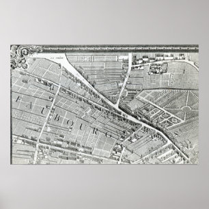 Plan of Paris, known as the 'Plan de Turgot' Poster